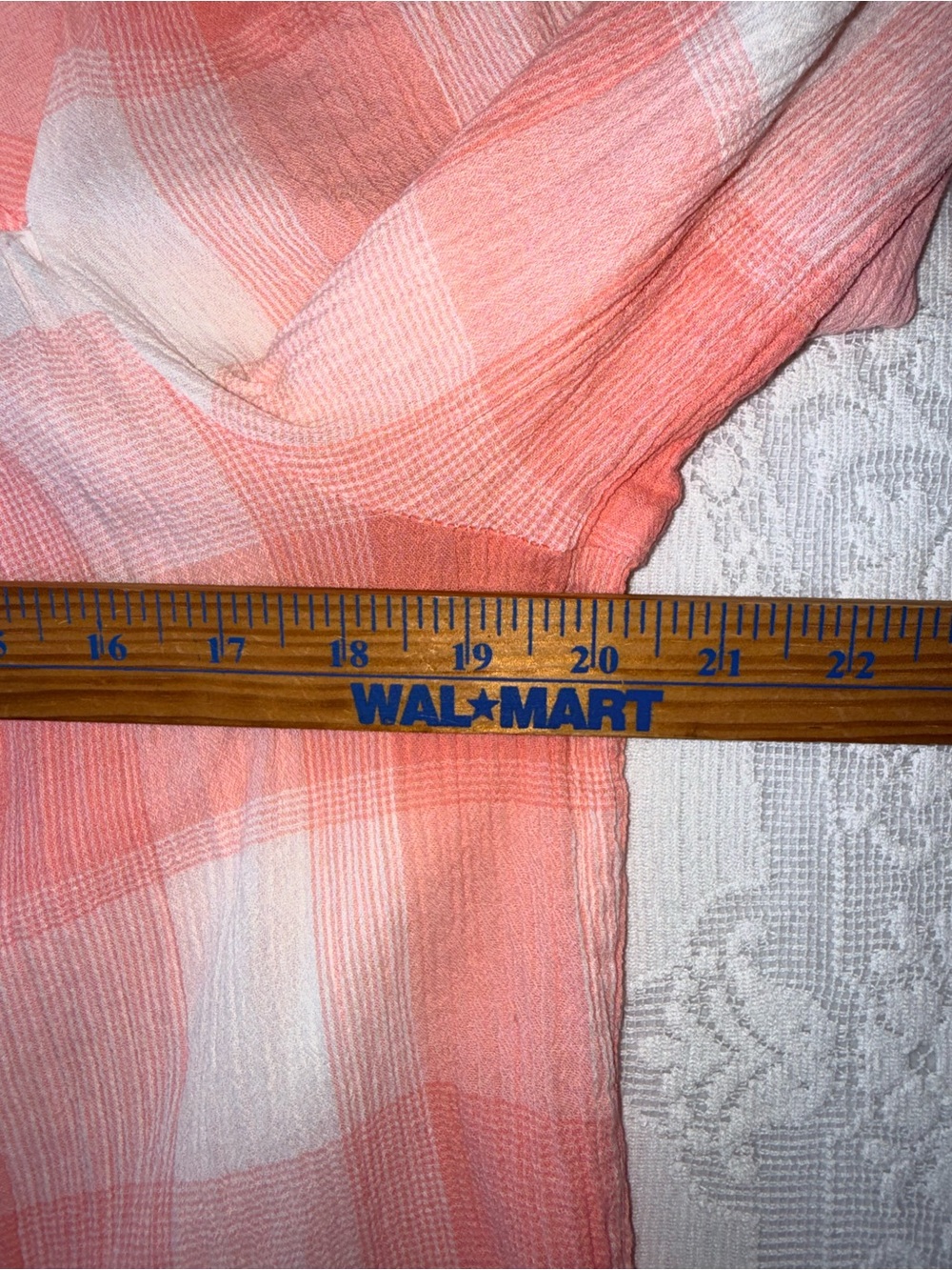 CHAPS‎ Pink White Gingham Cotton Plaid Square Neck Peasant Blouse Boho Top XL - Picture 7 of 13